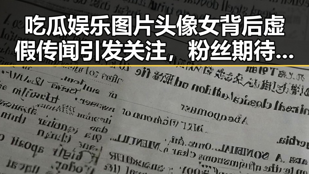 吃瓜娱乐图片头像女背后虚假传闻引发关注,粉丝期待辟谣真相
